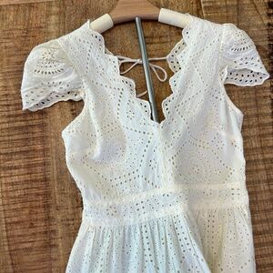 Urban Outfitters Wild Daisy Eyelet Tie-back Midi dress  - Size XS